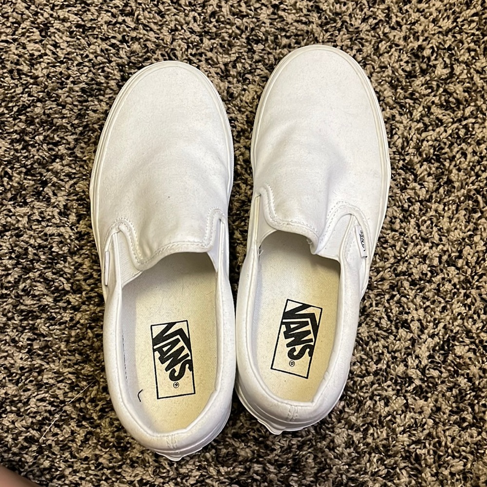 white vans slip ons